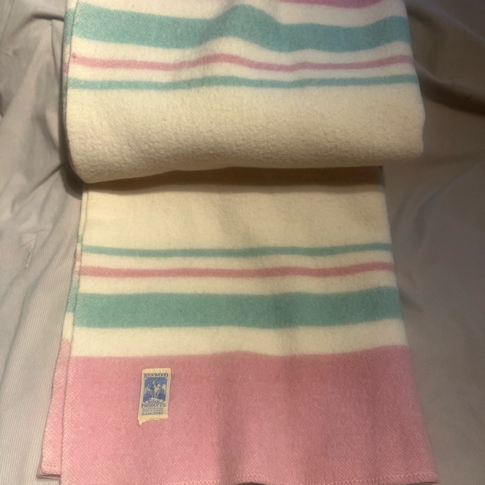 Kenwood Pastel Striped Blanket - Pink, Green, and Cream